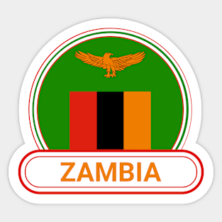 Zambia Country Badge - Zambia Flag Sticker